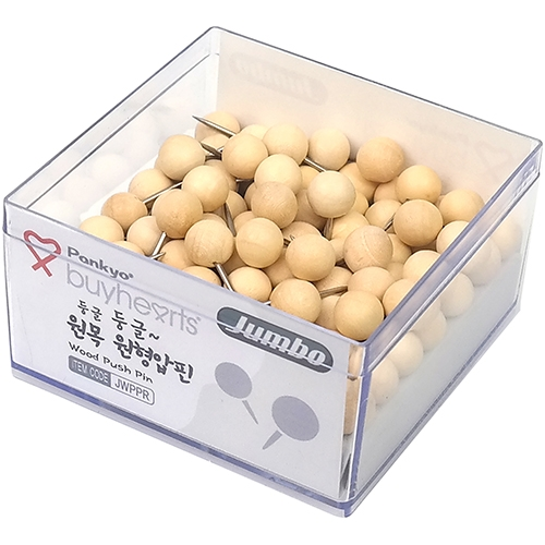 점보 둥글 둥글 원목 원형압핀 JWPPR