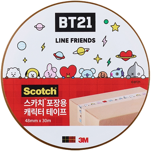 [단종] BT21 스카치 포장용 캐릭터 테이프 48mm X 30m
