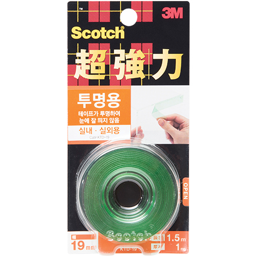KTD19 스카치 초강력 폼 양면테이프 19mm X 1.5m (투명용)