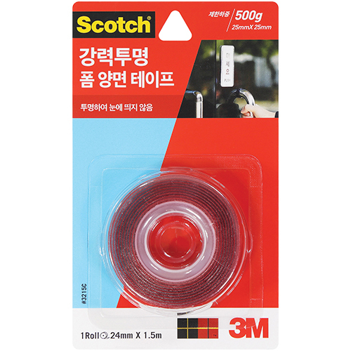 3215C 스카치 강력 투명 폼 양면테이프 24mm X 1.5m