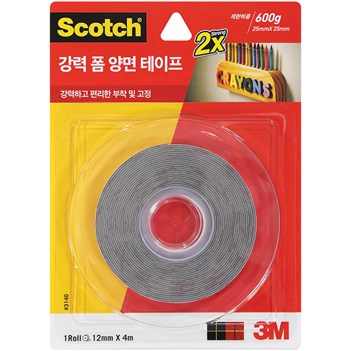 3140 스카치 강력 폼 양면테이프 12mm X 4m