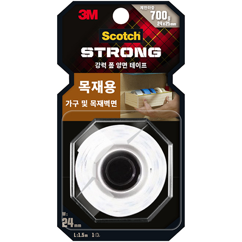 WD215 스카치 강력 목재용 폼 양면테이프 24mm X 1.5m