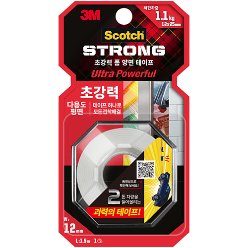 UP115 스카치 초강력 다용도 폼 양면테이프 12mm X 1.5m
