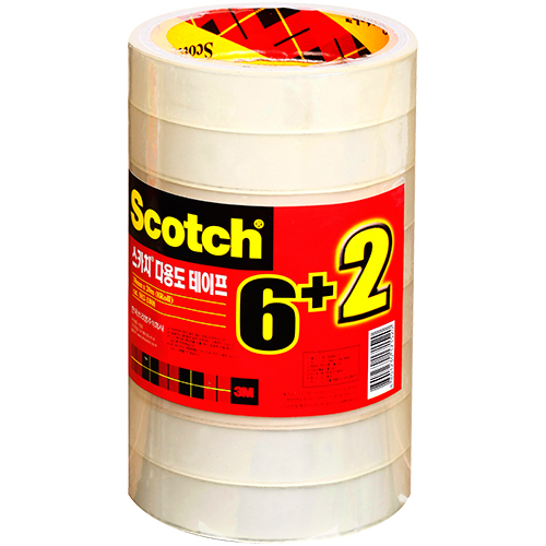 502-8 스카치 다용도 테이프 3인치 코어 6+2 (18mm X 20m/8롤)