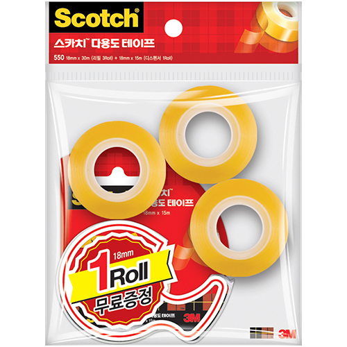 583 스카치 다용도 테이프 3+1 무료증정 (디스펜서 1개 + 리필 3개) 18mm X 30m