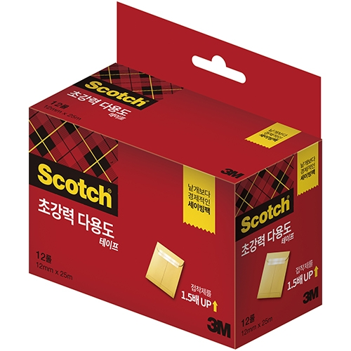 1225R-12 스카치 초강력 다용도 테이프 리필 세이빙팩 (12mm X 25m)