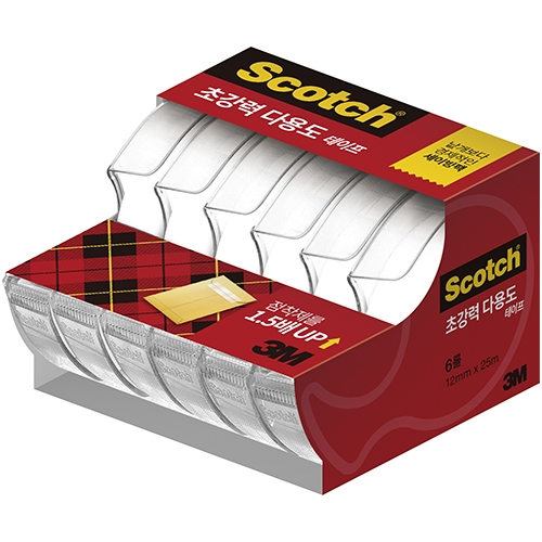 1225D-6 스카치 초강력 다용도 테이프 세이빙팩 (12mm X 25m)