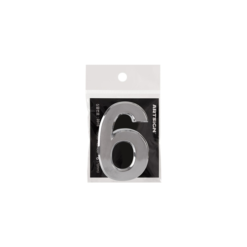 0916 이니셜 숫자 6 은색 (70mm)
