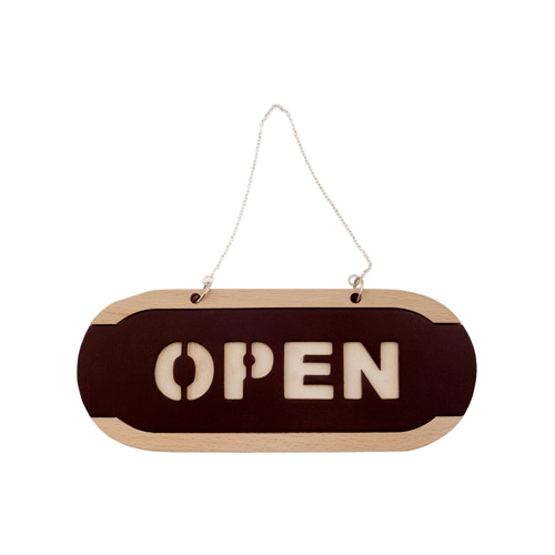 6701 OPEN/CLOSED 대형 [우드] (280mm X 115mm)