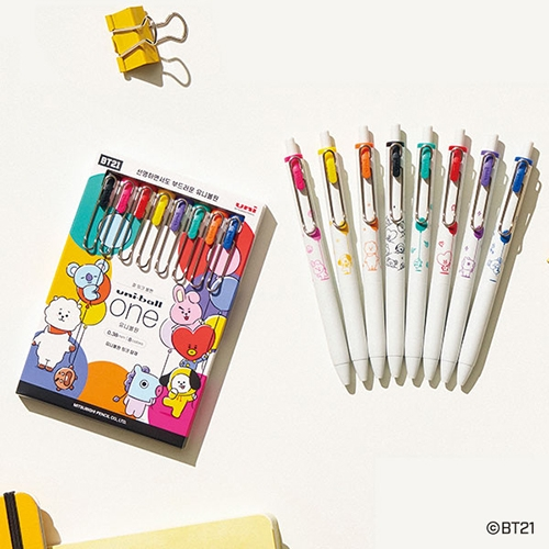 0.38 유니볼 원 8색 세트 BT21 스페셜 에디션 UMN-SBT-38 A8C (한정판)