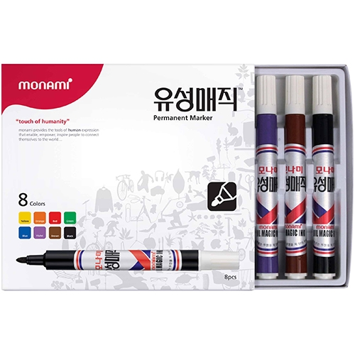 모나미 유성매직 8색 세트