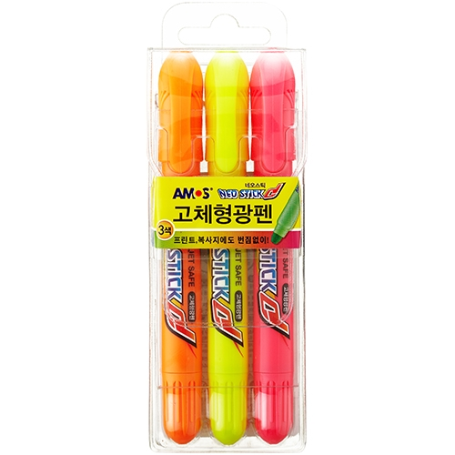 네오스틱 고체형광펜 3색 세트