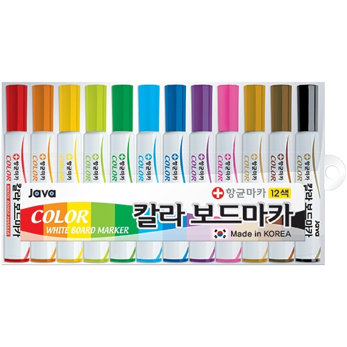자바 칼라 보드마카 12색 세트