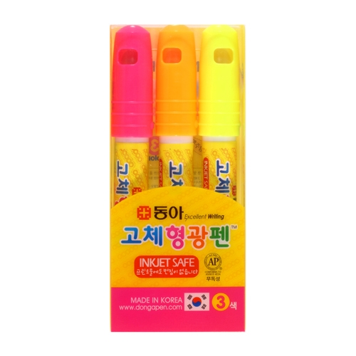 3색 제트스틱 고체형광펜