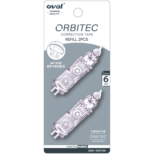 오발 수정테이프 리필 2입 QRM-506T/2B (5mm X 6M)