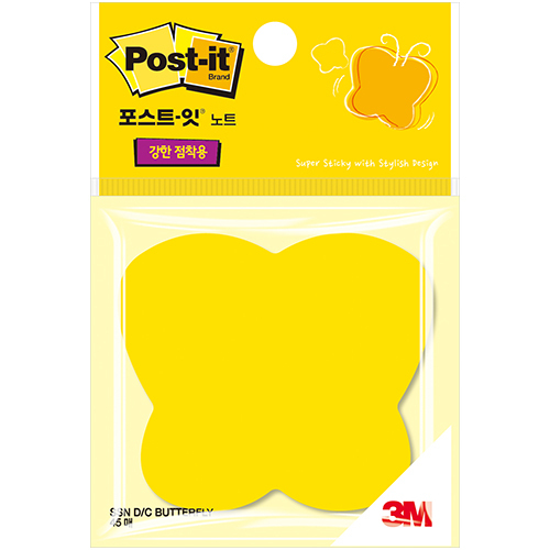 포스트잇 강한점착용 모양 노트 (나비)