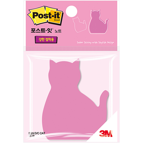 포스트잇 강한점착용 모양 노트 (고양이)