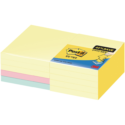 포스트잇 팝업 리필용 노트 알뜰팩 KR330-10A (76 X 76mm/10패드)