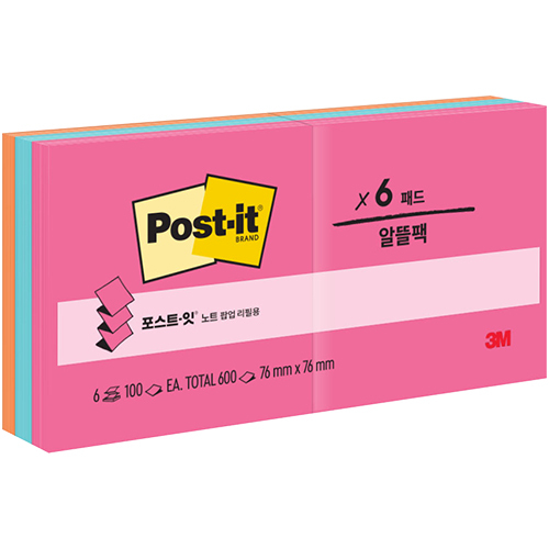 포스트잇 팝업 리필용 노트 KR330-6AN (팝티미스틱)