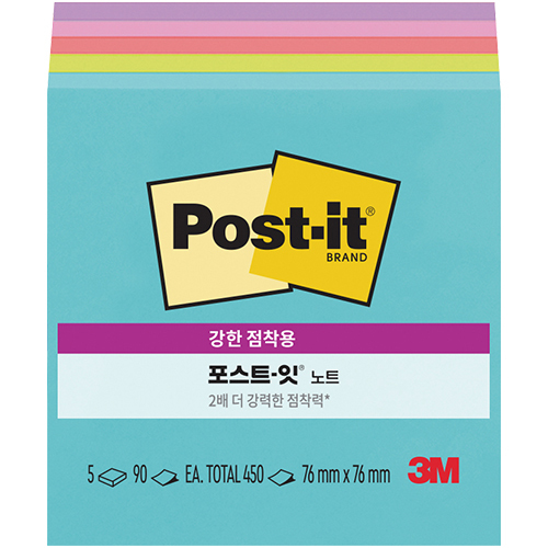 포스트잇 강한점착용 노트 654-5SSMIA (슈퍼노바 네온즈)