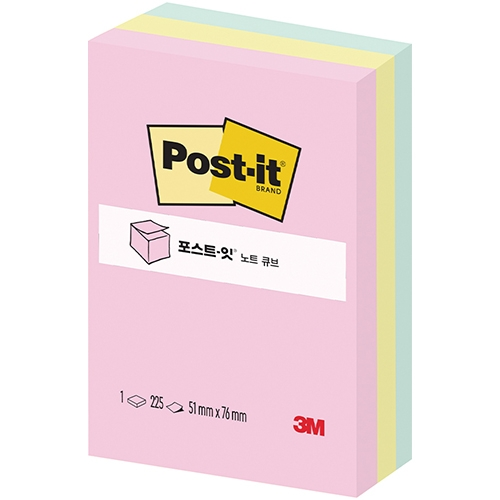 포스트잇 큐브 노트 CT-32 (파스텔3색)