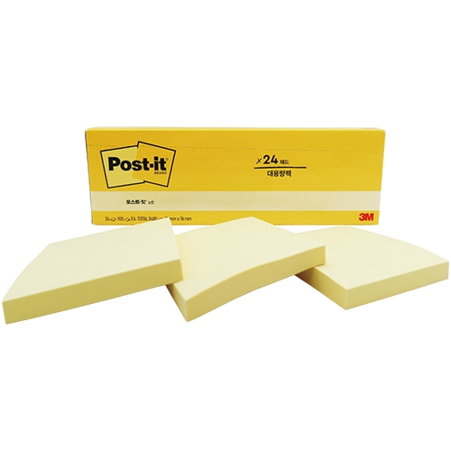 포스트잇 노트 대용량팩 654-24CY (76 X 76mm/24패드)