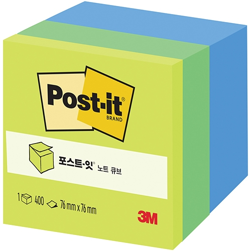 포스트잇 노트 큐브 3색 2054-PP (그린)