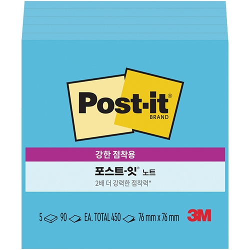 포스트잇 강한점착용 노트 654-5SSEB (일렉트릭블루)