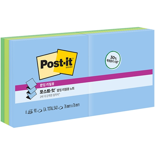 포스트잇 팝업 리필용 노트 KR330-6SST (오아시스)