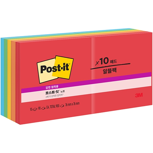 포스트잇 강한점착용 노트 654-10SSAN (플레이풀 프라이머리즈)