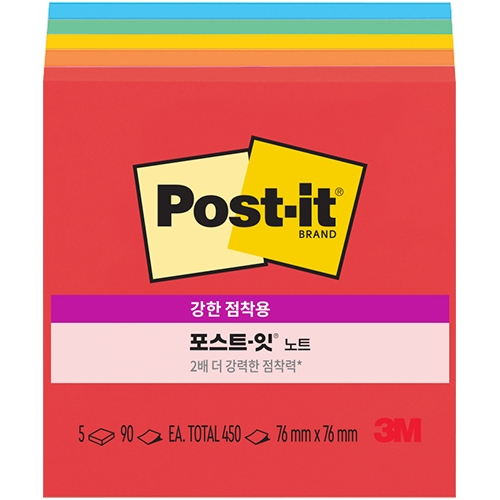 포스트잇 강한점착용 노트 654-5SSAN (플레이풀 프라이머리즈)