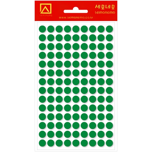 10-304G 원형스티커 초록 (7매)