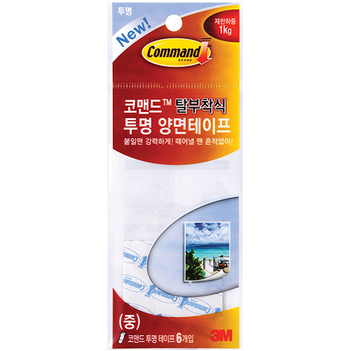 코맨드 투명 양면테이프 리필 (중/6매)