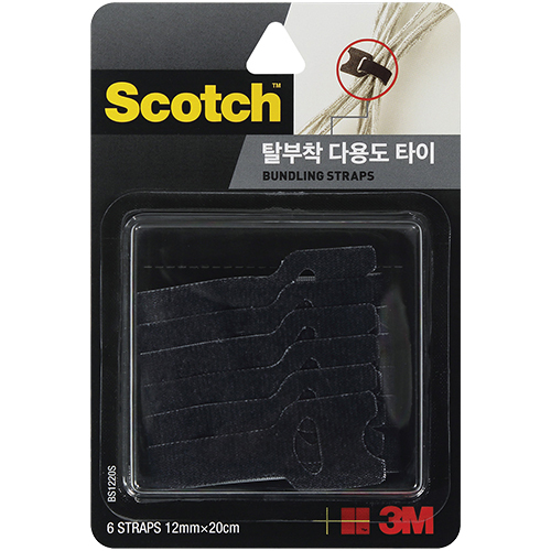 BS1220S 스카치 탈부착 다용도 타이 (12mm X 20cm/6개)