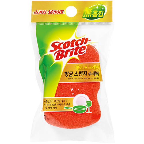 제로스크래치 항균 스펀지 수세미 1입