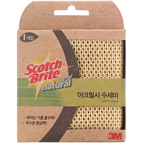 내츄럴 아크릴사 수세미 1입