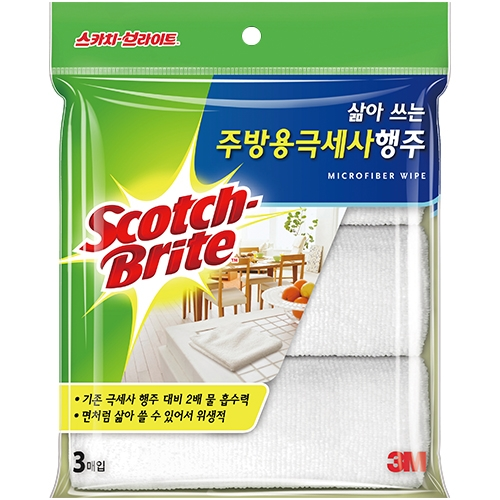 삶아쓰는 주방용극세사 행주 3입