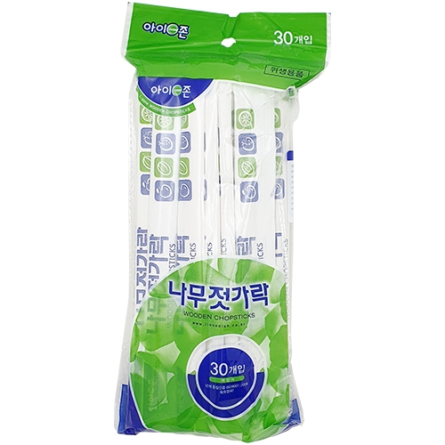 나무 젓가락 종이포장 (30개입)