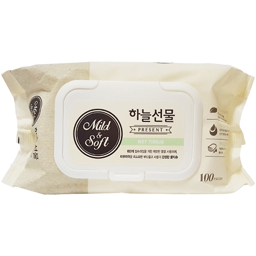 하늘선물 물티슈 100매 (캡형)