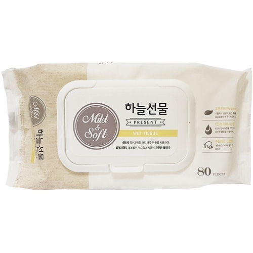 하늘선물 물티슈 80매 (캡형)