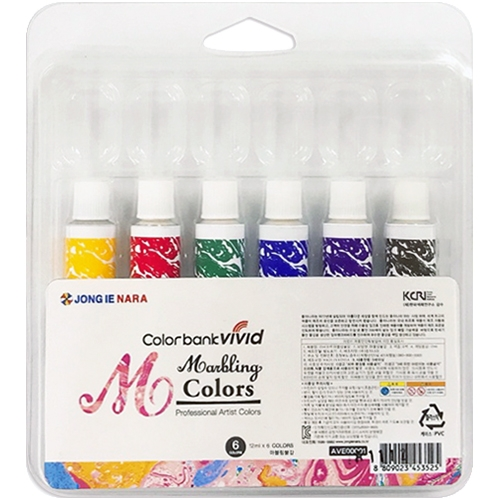 6색 마블링물감 12ml