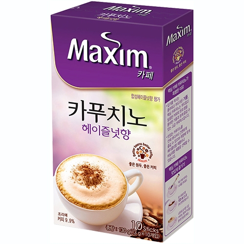 맥심 카페 카푸치노 헤이즐넛향 10T