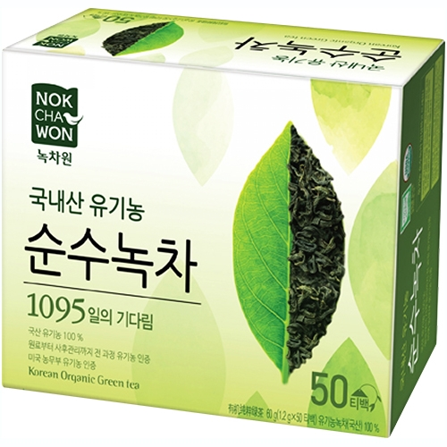 국내산 유기농 순수녹차 50T